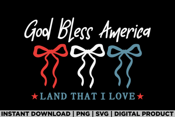 4th of July God Bless America USA Ribbon for T-Shirt Designs