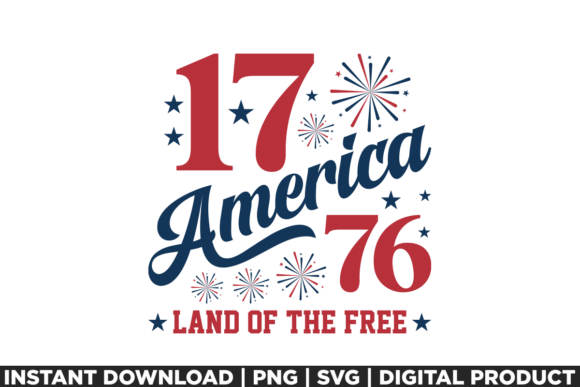 4th of July Land of the Free 1776 T-Shirt Graphics