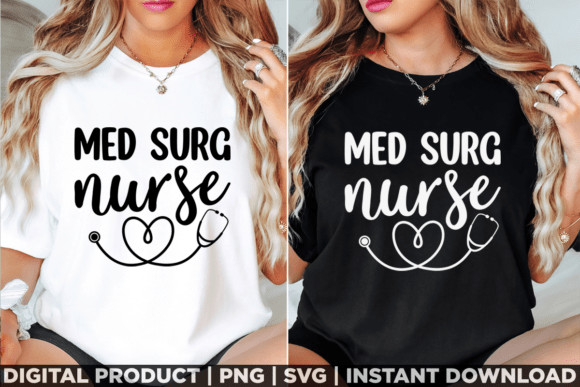 Med Surg Nurse RN Graphics for T-Shirt Designs