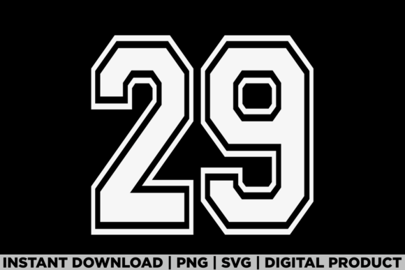 Number 29 Birthday Varsity Sports Embroidery