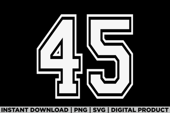 Number 45 Birthday Varsity Sports Team Graphics for T-Shirt Designs