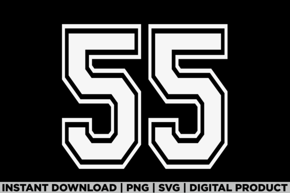 Number 55 Birthday Varsity Sports Team Graphics for T-Shirts