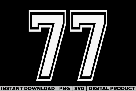 Number 77 Birthday Varsity Sports Team Graphics for T-Shirt Designs
