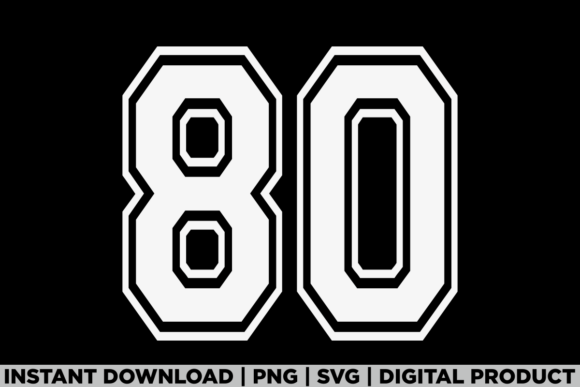 Number 80 Birthday Varsity Sports Team